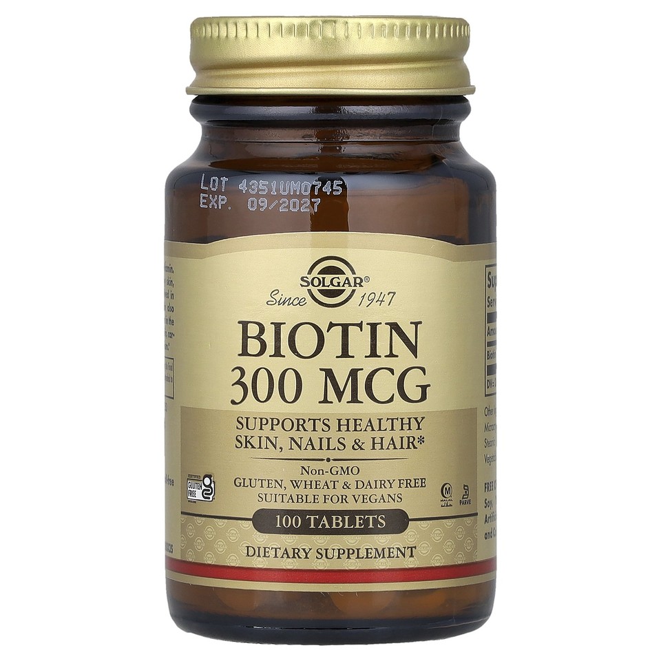 Biotin, 300 mcg, 100 Tablets