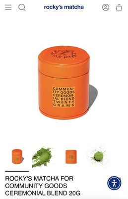 Rocky's Matcha Community Goods Ceremonial Blend Japanese Matcha Powder 20g
