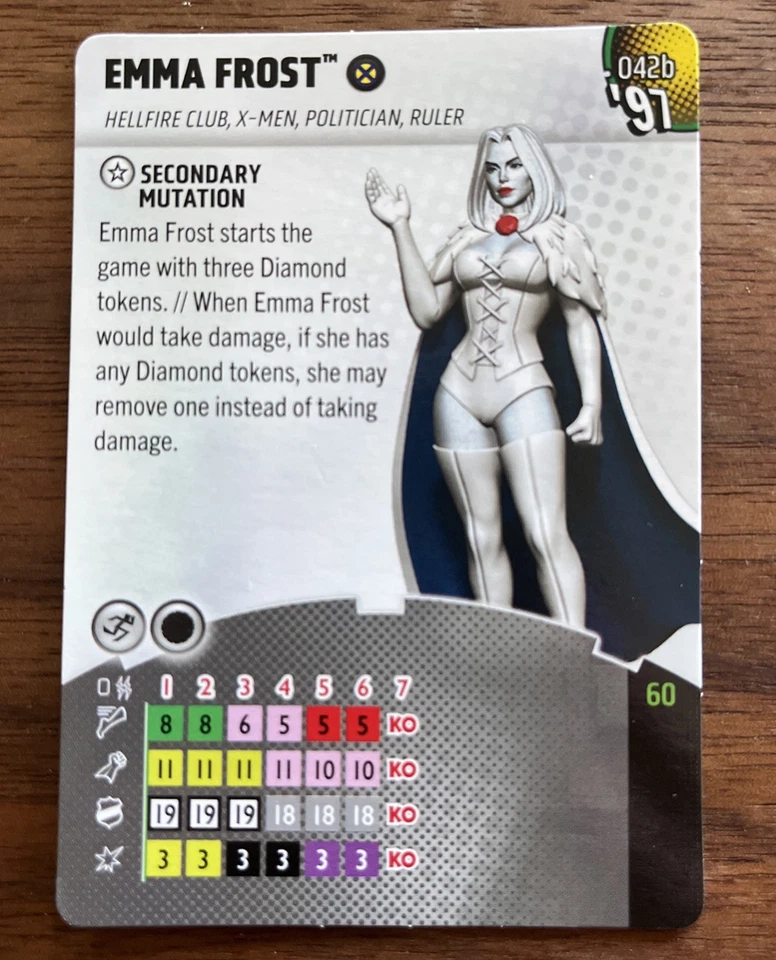 Heroclix Emma Frost 042b Marvel X-Men 97 Super Raro Prime Foto 2 de 4