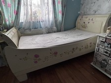 Hand Painted Wooden Girls Single Child’s Sleigh Bed  -Fairies- Keswick ca12 4JD