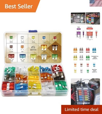 Comprehensive 40-Pc Fuse Kit: Protect Your Car, Truck, or Boat Electronics