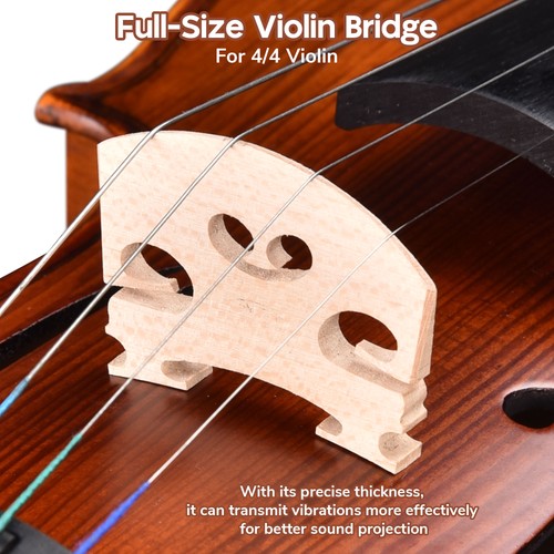 Violin Bridge for 4/4 Maple Wood & 3 Sets 3/4 4/4Violin String Ball End 2 Pcs - Bild 11 von 11
