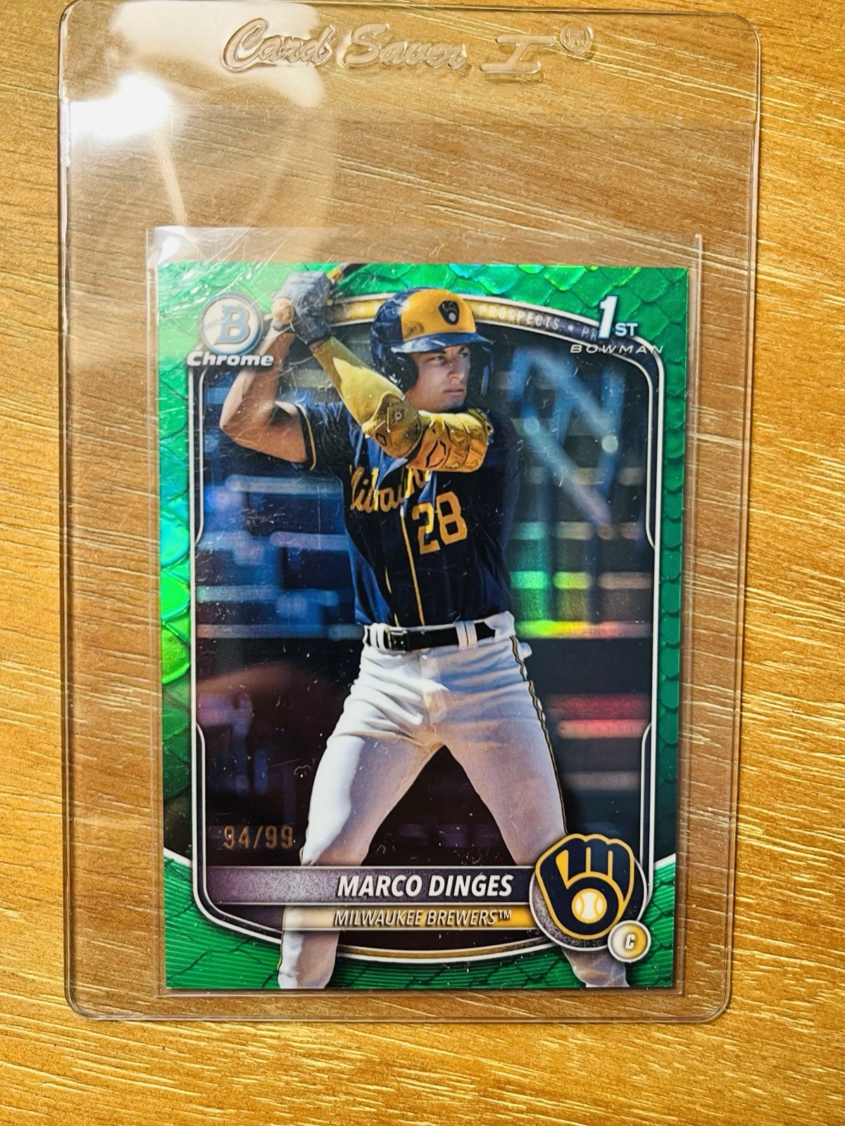 2025 Bowman Chrome Marco Dinges Reptilian Green Refractor 1st Prospect #/99