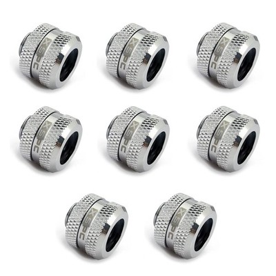 XSPC G1/4 bis 14 mm Starrschlauch - Dreifachdichtverschraubung (Chrom) (8er Pack)