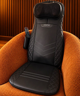 RENPHO Shiatsu Back & Neck Massage Cushion 4 Heads Remote Leather Black