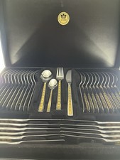 Luxus Besteckset SBS 70 teilig 24K Goldverzierung im Koffer