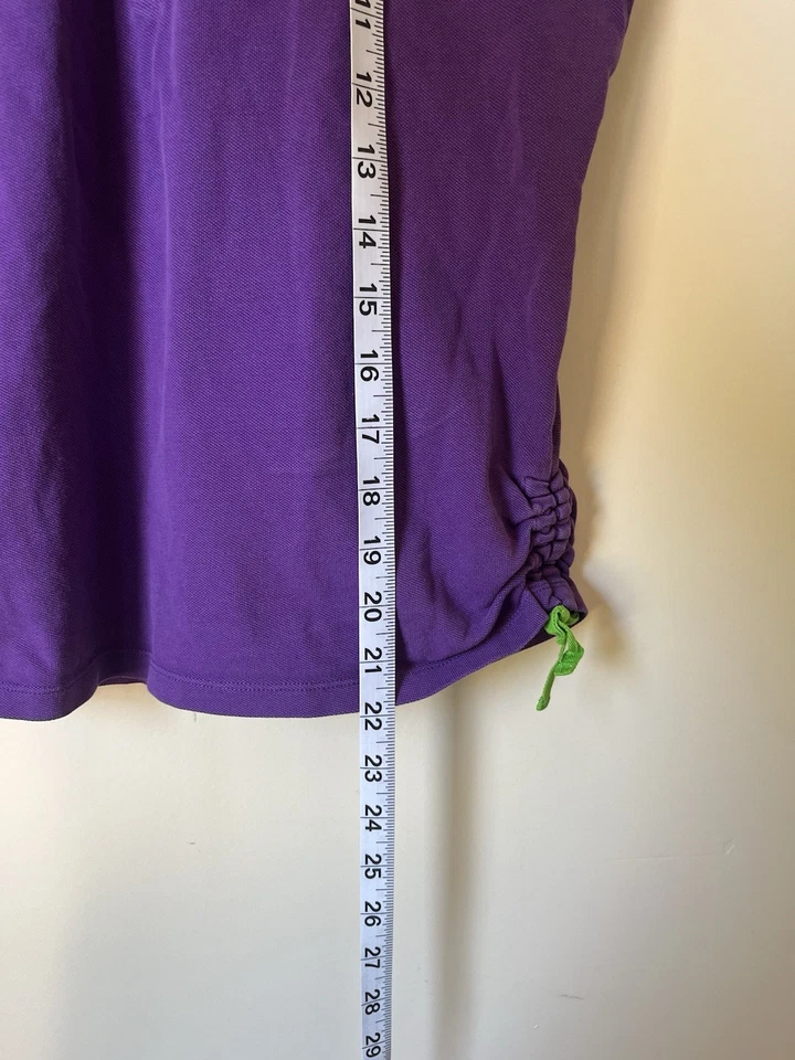 女孩 Polo Ralph Lauren 紫色/绿色条纹 Polo 纽扣衬衫 尺寸 16 XL  — 第 3/4 张图片