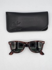 Vtg B L Rayban Wayfarer L2052 Size 50-22 Dark Tort w/ G-15 Lenses