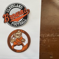 2 Browns embroidered iron on Patches Patch Lot Vintage NFL 3  