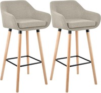 2Er Set Barhocker Grant Stoff Creme
