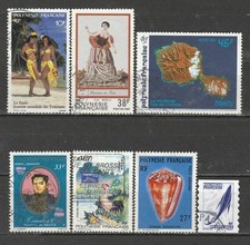 Joli lot de 8 timbres  de Polynésie Française et Nouvelle Calédonie ( lot 1 )