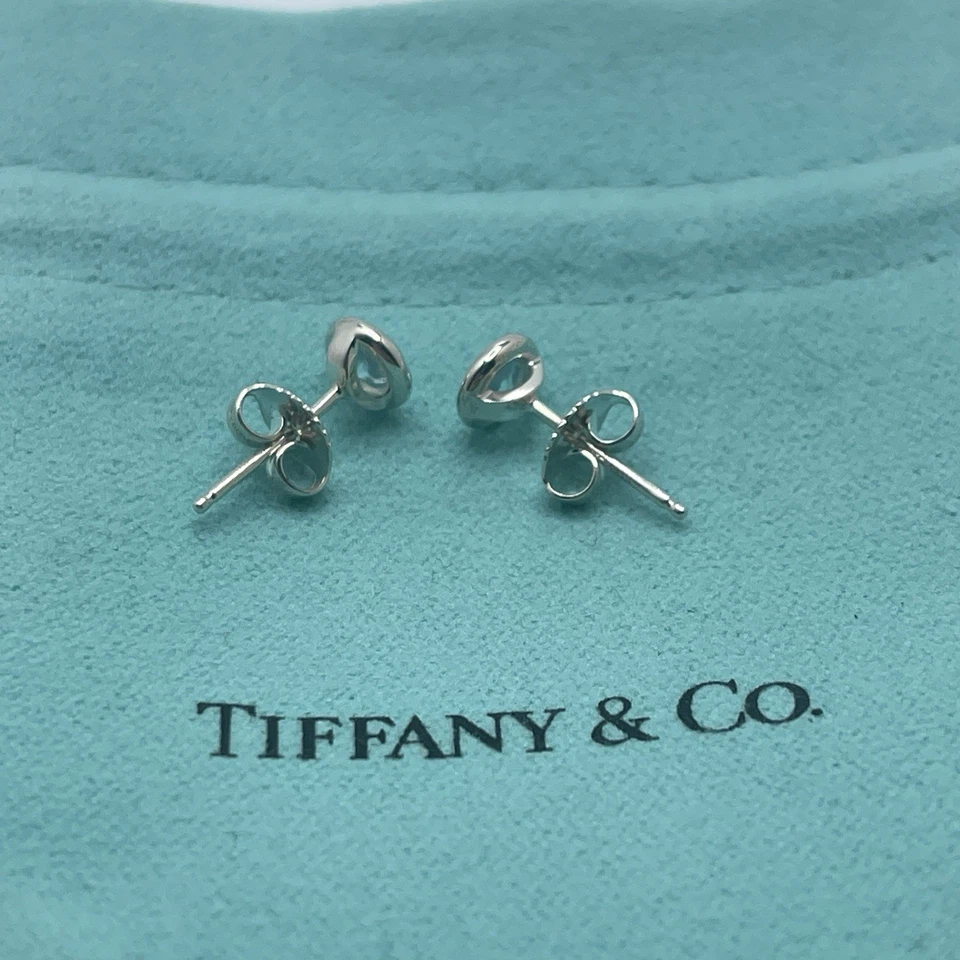 Pendientes Tiffany & Co. de plata de ley 925 Elsa Peretti azul aguamarina por yarda Foto 4 de 4