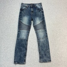 Encrypted Moto Jeans Youth Size 18 Blue Medium Wash Mid Rise Streetwear Straight