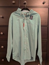 IZOD THE ADVANTAGE Men's Long Sleeve Button Front Shirt Size - L Mosaic Blue NWT