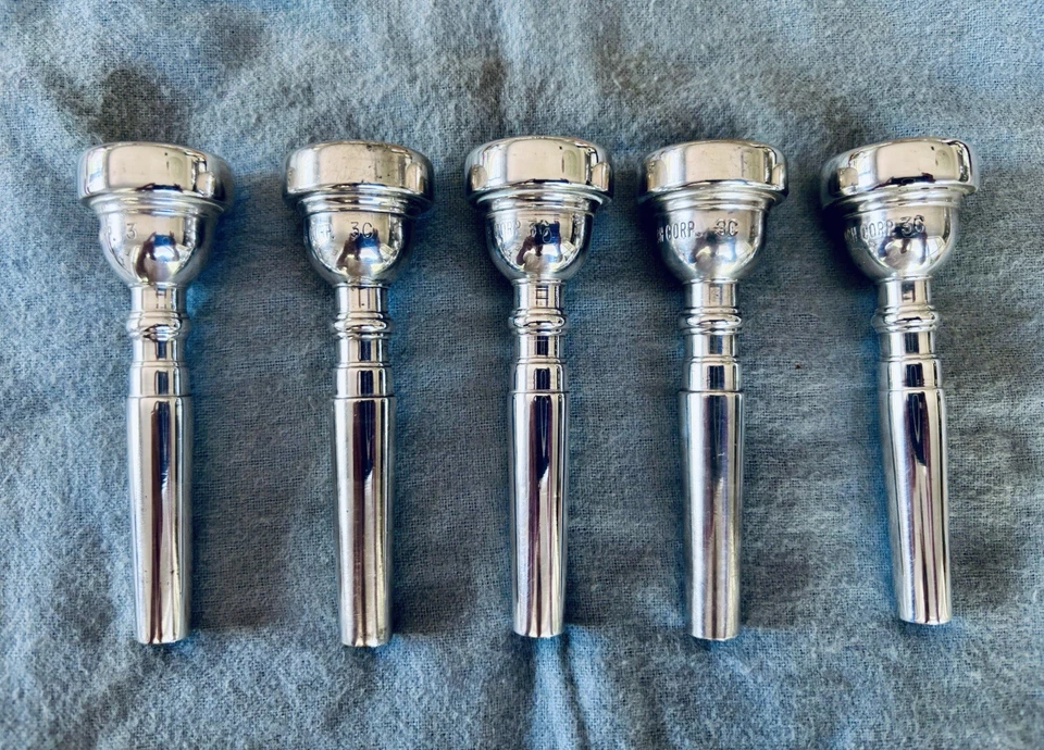 Lote de 4 Cuerpos Vincent Bach. Boquilla 3C (placa de plata) Foto 3 de 3