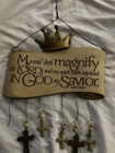 Religious Wall Plaque Luke 1:46,47 My Soul Doth Magnify the Lord…Vtg Faithfulnes — photo 1