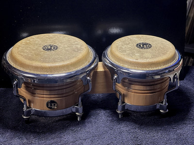 LP Music Collection LPM199 Wood Mini Tunable Bongos Drum 4 1/2'' - 3 1/2''