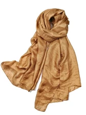 Shanlin Solid Color Silk Feel Long Scarves Gold