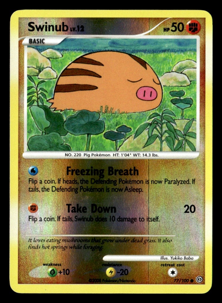 Swinub Common Reverse Holo Stormfront 77/100 LP Pokémon TCG