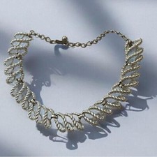 Coro Vintage Silver Tone Choker Necklace Jewelry