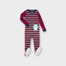 Carter  s Stripe Monster Applique Footie Pajamas