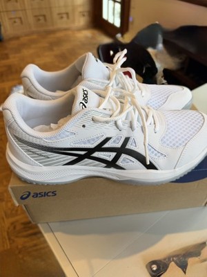 NWT ASICS Upcourt 6 Volleyball Squash Shoes White Black NIB  Mens Size 9.5