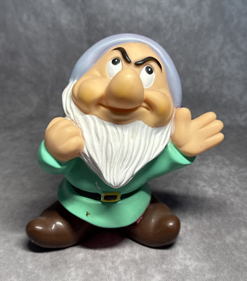 Vintage Walt Disney World Grumpy Squeeze Toy 7.5'' Snow White Seven Dwarfs Japan