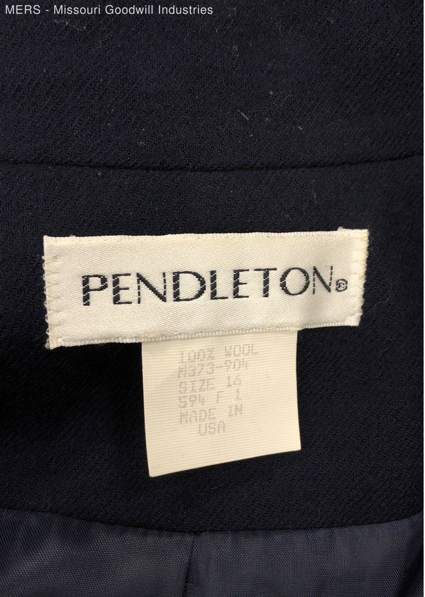 Pendleton Women's Navy Solid Double Breasted Wool… - image 3