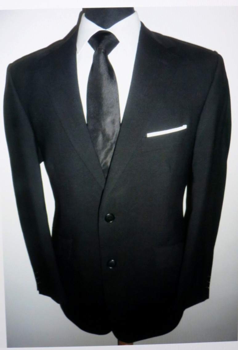CHAQUETA BLASER M&S TAILORING Ligera Negra/Blanca 100% Lana Talla 42