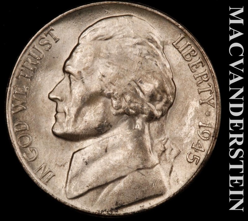 1945-D Jefferson Nickel - Choice Gem Brilliant Uncirculated  Lustrous  #L7242