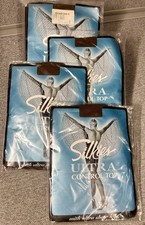 Silkies Ultra Control Top Pantyhose Ultra Sheer Legs Mocha Sz. LG Four Pair New
