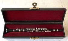 Vintage Miniature 6.25" Detailed Clarinet In Velvet Lined Box