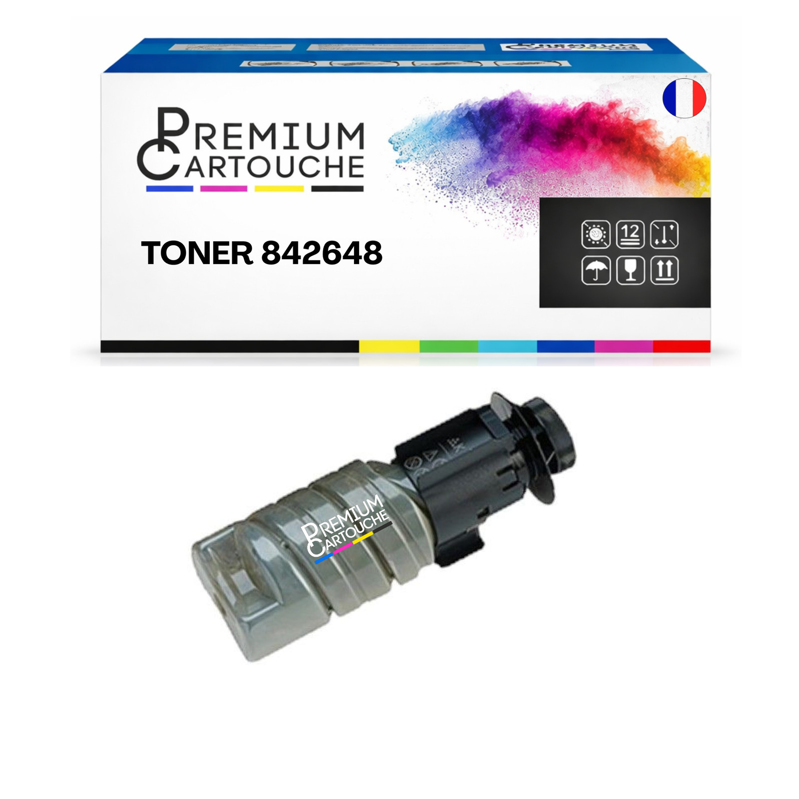 Toner pour Ricoh PC375 Noir compatible grand volume 13500 pages pour secrétariat