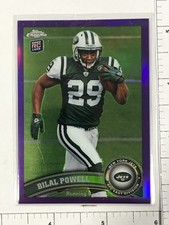 2011 Topps Chrome Purple Refractor #d /499 Bilal Powell #128 Rookie RC NY Jets
