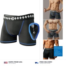 Diamond MMA Compression Jock Short with Built-in Jock Strap Athletic Cup Gr...