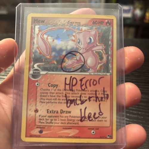 MEW 2007 Pokemon Pop Series 5 #3/17 Inverted Back Holo HP Poor Swirl Holo Bleed