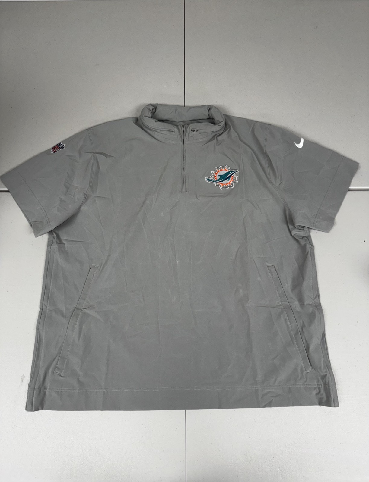 Nike Men's Miami Dolphins On Field Apparel 1/4 Zip Coaches Jacket Size 3XL