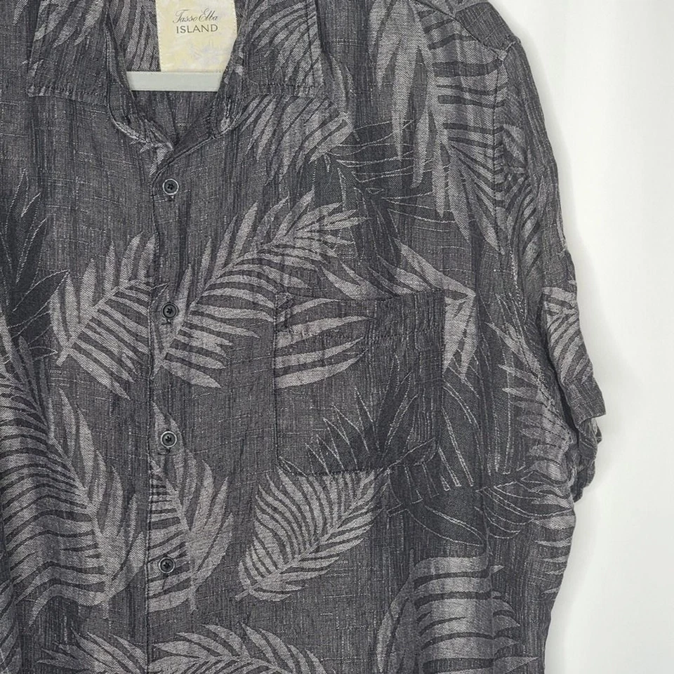 Tasso Elba Island XXL Linen Silk Blend Shirt Short Sleeve Button Hawaiian Resort - Image 4 of 4