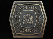 PI15165 VINTAGE 1977 MOLSON GOLDEN ALE BEER BOTTLE OPENER BERGAMOT BUCKLE