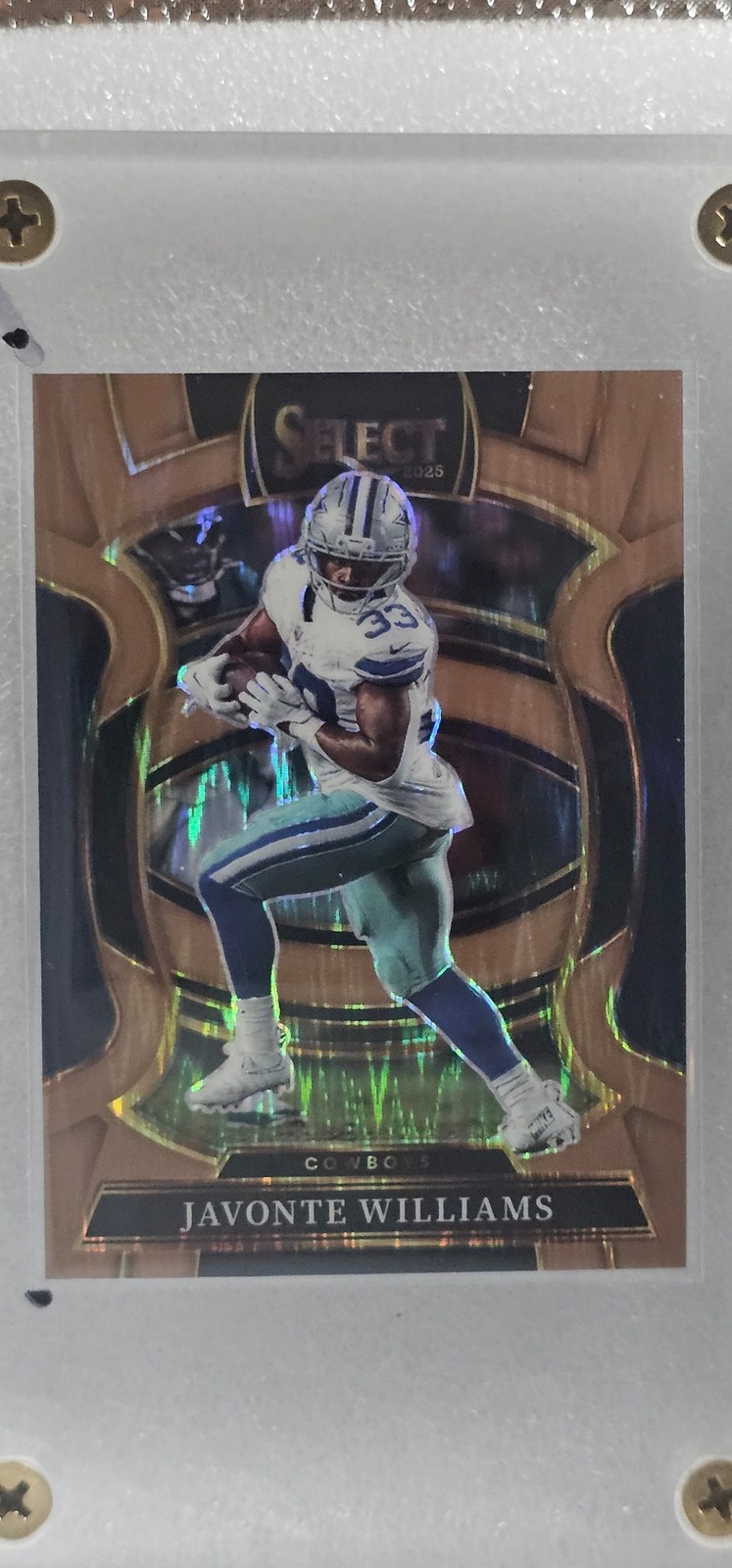 2025 Panini Select #97 Javonte Williams Copper Prizm Shock #/899