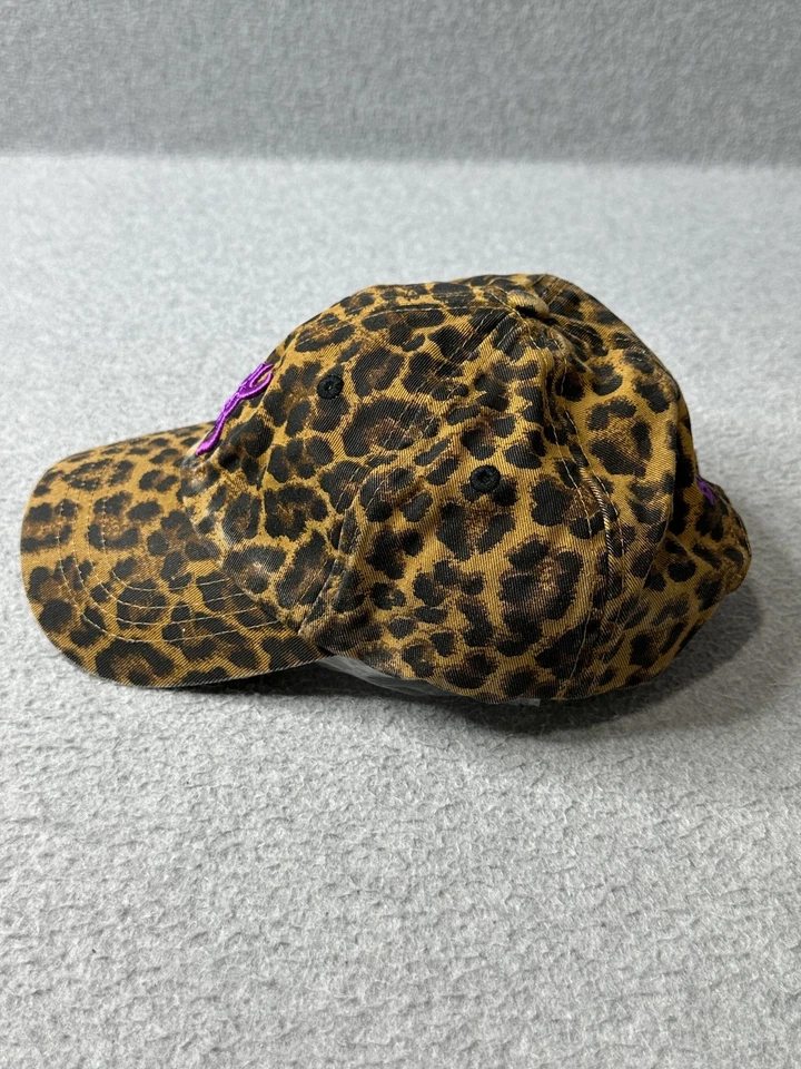 Browning Hat Cap Strap Back Leopard Cheetah Print Embroidered Purple Logo Womens - Image 3 of 4