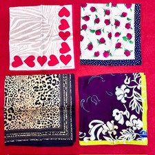 4 New Givenchy Handkerchief Men/WomenMiniScarf 19" Cotton Silk Multicol Choose