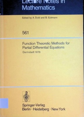 Function Theoretic Methods for Partial Differential Equations: Proceedings of th