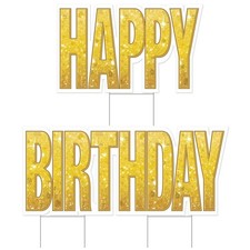 Plas Jumbo Happy Birthday Yard Sign Set
