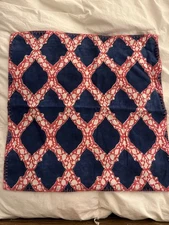 John Robshaw 20 X 20 Square Cushion Pillow Cover Navy Pink Zippered