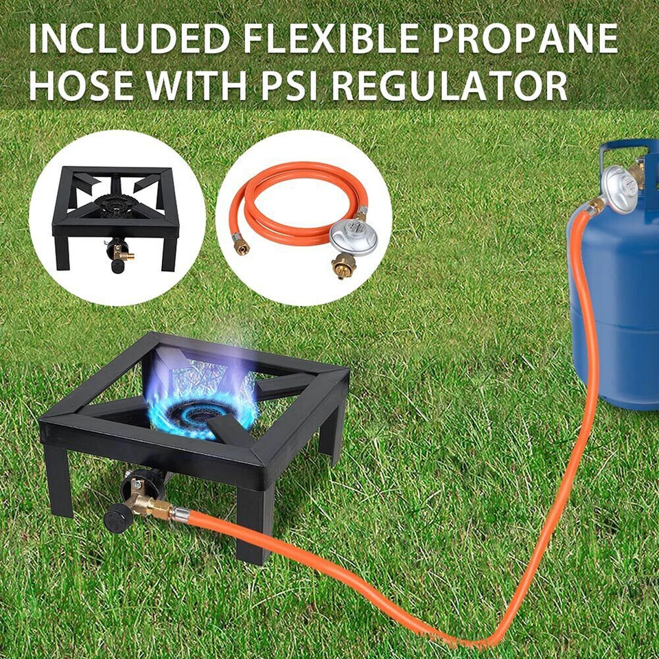 Hockerkocher Gaskocher Gasbrenner Campingkocher Wok 8kW Schlauch Druckminderer - Bild 3 von 4