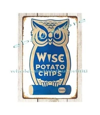 Wise Potato Chips owl metal tin sign reproduction inspirational wall art
