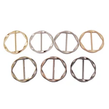 7 pcs Mix Lots Metal Scarf Ring Buckle Round T-shirt Clips Women Costume Jewelry