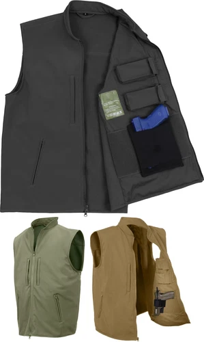 Professional Tactical Concealed Carry Vest Waterproof Soft Shell Cargo Gun CCW - product listing photo