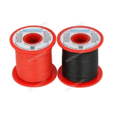 22 Gauge Silicone Wire Red and Black Each 100ft 200 deg C 600V Stranded Wire